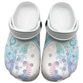 Aotearoa Maori Sea Animals Tribal Clogs Shoes Manta Ray and Shark Moko Pattern Sweet Pastel