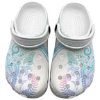Aotearoa Maori Sea Animals Tribal Clogs Shoes Manta Ray and Shark Moko Pattern Sweet Pastel