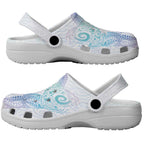Aotearoa Maori Sea Animals Tribal Clogs Shoes Manta Ray and Shark Moko Pattern Sweet Pastel