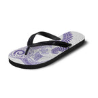Aotearoa Maori Sea Animals Tribal Flip Flops Manta Ray and Shark Moko Pattern Purple Color
