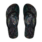 Aotearoa Moko Tribal Tattoo Flip Flops New Zealand Maori Penguin and Fantail Paua Shell Style