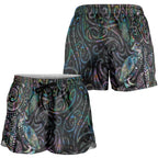 Aotearoa Moko Tribal Tattoo Shorts for Women New Zealand Maori Penguin and Fantail Paua Shell Style