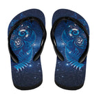 Aotearoa New Zealand New Year Flip Flops Tribal Koru Tattoo Blue Galaxy Maori Silver Fern