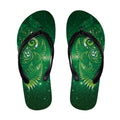 Aotearoa New Zealand New Year Flip Flops Tribal Koru Tattoo Green Galaxy Maori Silver Fern