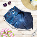 Aotearoa New Zealand New Year Shorts for Women Tribal Koru Tattoo Blue Galaxy Maori Silver Fern