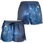 Aotearoa New Zealand New Year Shorts for Women Tribal Koru Tattoo Blue Galaxy Maori Silver Fern