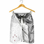 Aotearoa Volleyball Shorts for Men Silver Ferns and Maori Tribal White