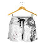 Aotearoa Volleyball Shorts for Women Silver Ferns and Maori Tribal White
