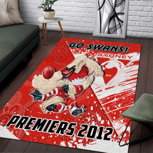 Sydney Football Area Rug Swans Premiers 2012 Dot Painting Artsy LT14