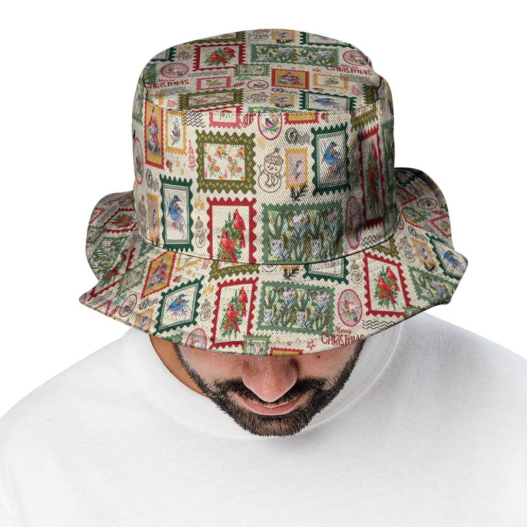 Aussie Birds Christmas La La Land Bucket Hat Beige Vintage Stamp Edition - Aussie Hoodie