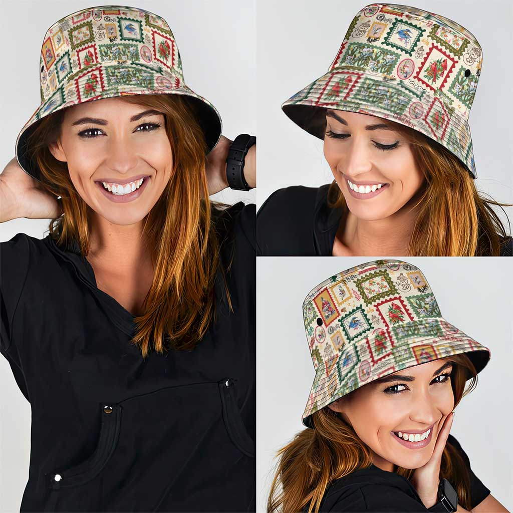 Aussie Birds Christmas La La Land Bucket Hat Beige Vintage Stamp Edition - Aussie Hoodie