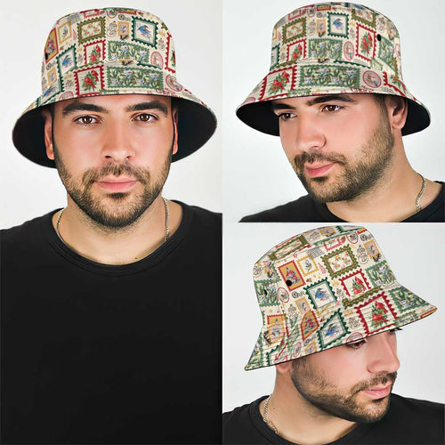 Aussie Birds Christmas La La Land Bucket Hat Beige Vintage Stamp Edition - Aussie Hoodie