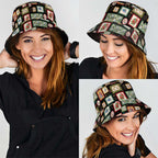 Aussie Birds Christmas La La Land Bucket Hat Black Vintage Stamp Edition - Aussie Hoodie