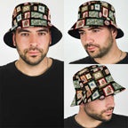 Aussie Birds Christmas La La Land Bucket Hat Black Vintage Stamp Edition - Aussie Hoodie