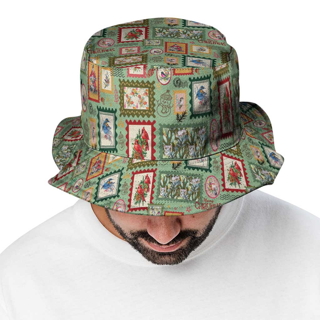 Aussie Birds Christmas La La Land Bucket Hat Green Vintage Stamp Edition - Aussie Hoodie