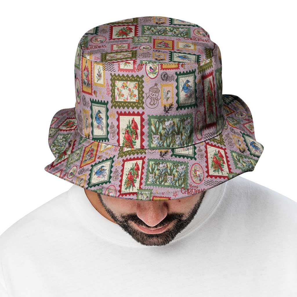 Aussie Birds Christmas La La Land Bucket Hat Pink Vintage Stamp Edition - Aussie Hoodie