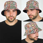 Aussie Birds Christmas La La Land Bucket Hat Pink Vintage Stamp Edition - Aussie Hoodie
