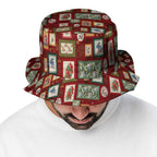 Aussie Birds Christmas La La Land Bucket Hat Red Vintage Stamp Edition - Aussie Hoodie