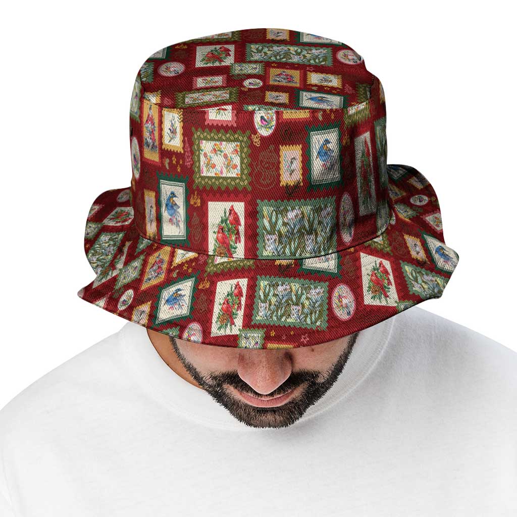 Aussie Birds Christmas La La Land Bucket Hat Red Vintage Stamp Edition - Aussie Hoodie
