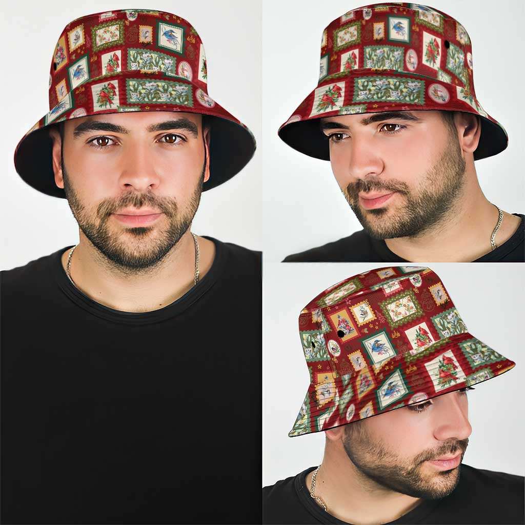 Aussie Birds Christmas La La Land Bucket Hat Red Vintage Stamp Edition - Aussie Hoodie