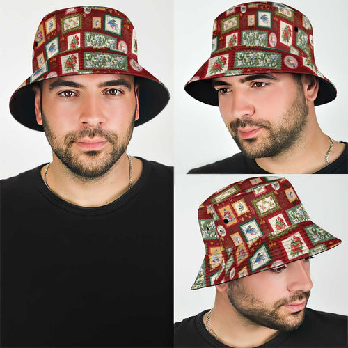 Aussie Birds Christmas La La Land Bucket Hat Red Vintage Stamp Edition - Aussie Hoodie
