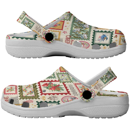 Aussie Birds Christmas La La Land Clogs Shoes Beige Vintage Stamp Edition - Aussie Hoodie