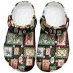 Aussie Birds Christmas La La Land Clogs Shoes Black Vintage Stamp Edition - Aussie Hoodie