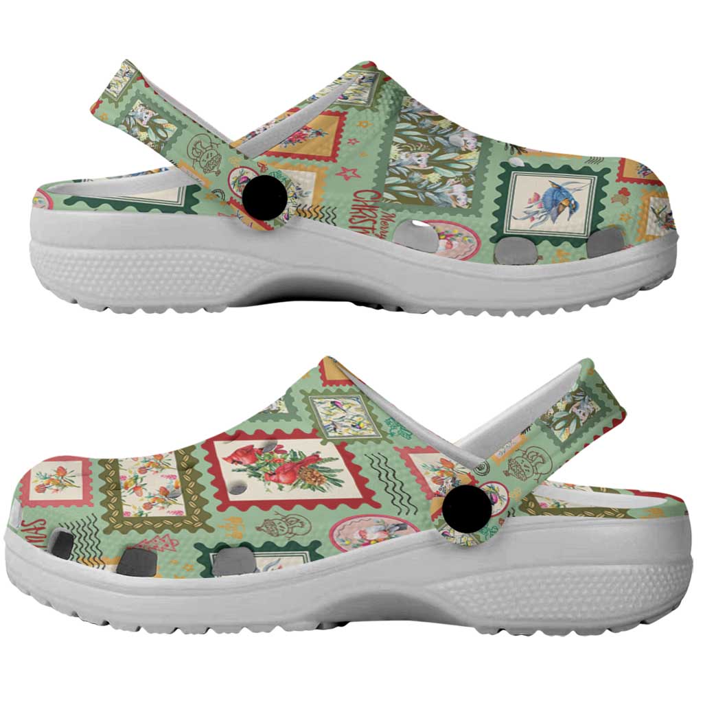 Aussie Birds Christmas La La Land Clogs Shoes Green Vintage Stamp Edition - Aussie Hoodie