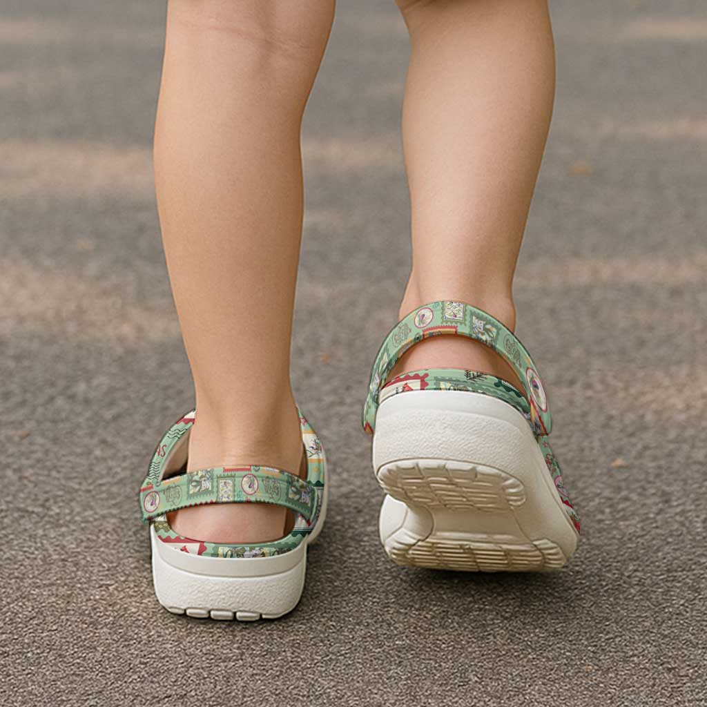 Aussie Birds Christmas La La Land Clogs Shoes Green Vintage Stamp Edition - Aussie Hoodie