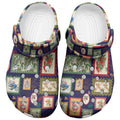 Aussie Birds Christmas La La Land Clogs Shoes Navy Blue Vintage Stamp Edition - Aussie Hoodie