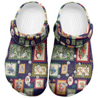 Aussie Birds Christmas La La Land Clogs Shoes Navy Blue Vintage Stamp Edition - Aussie Hoodie