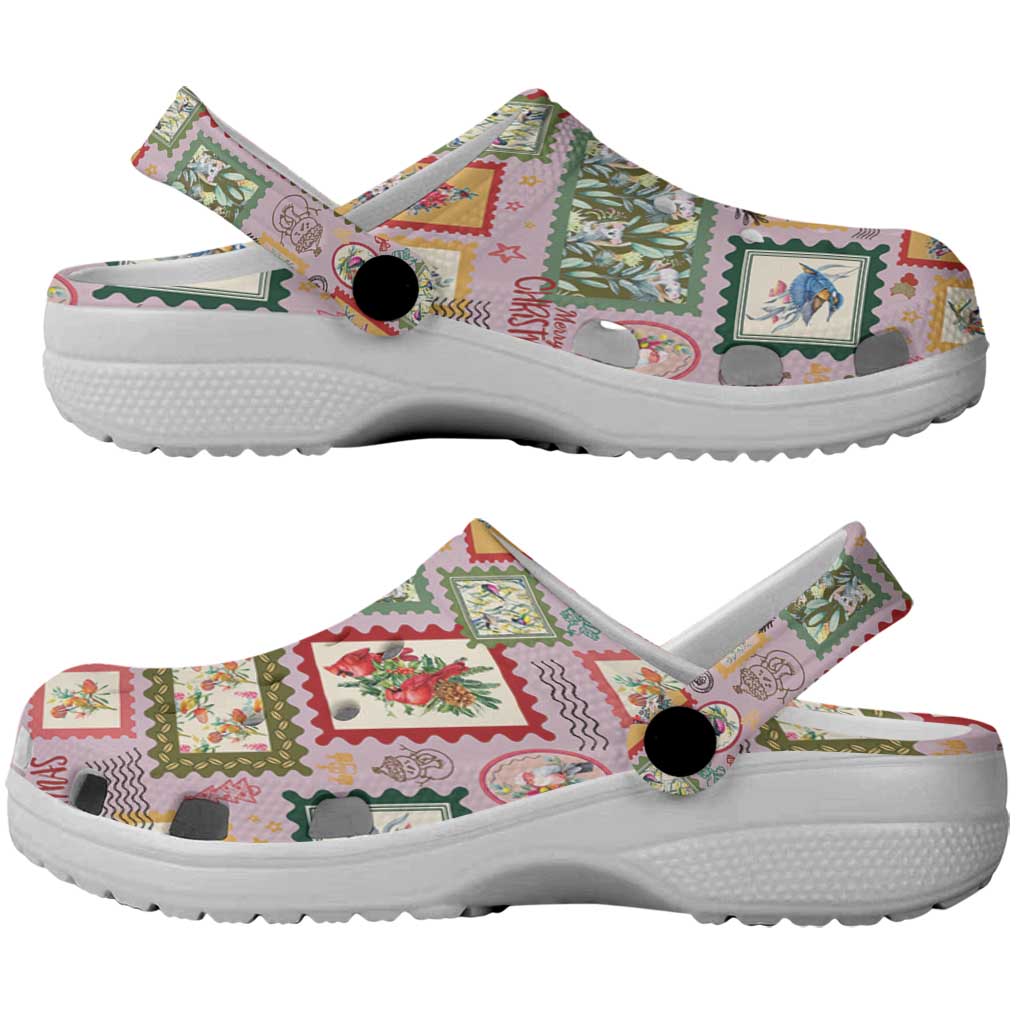 Aussie Birds Christmas La La Land Clogs Shoes Pink Vintage Stamp Edition - Aussie Hoodie