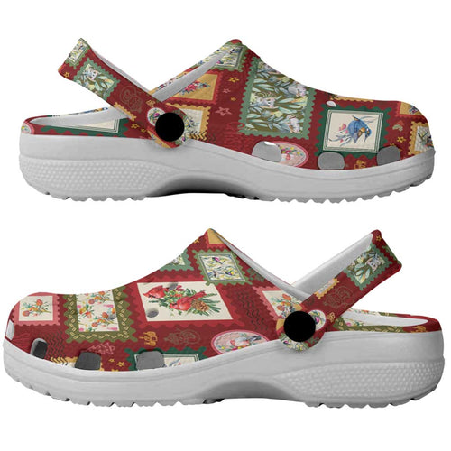 Aussie Birds Christmas La La Land Clogs Shoes Red Vintage Stamp Edition - Aussie Hoodie