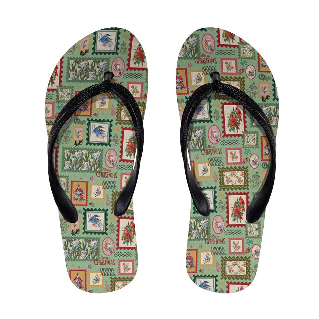 Aussie Birds Christmas La La Land Flip Flops Green Vintage Stamp Edition - Aussie Hoodie