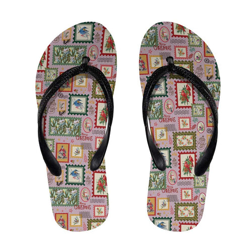 Aussie Birds Christmas La La Land Flip Flops Pink Vintage Stamp Edition - Aussie Hoodie