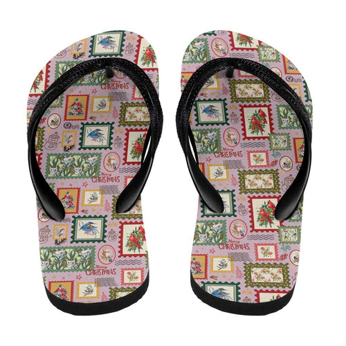 Aussie Birds Christmas La La Land Flip Flops Pink Vintage Stamp Edition - Aussie Hoodie