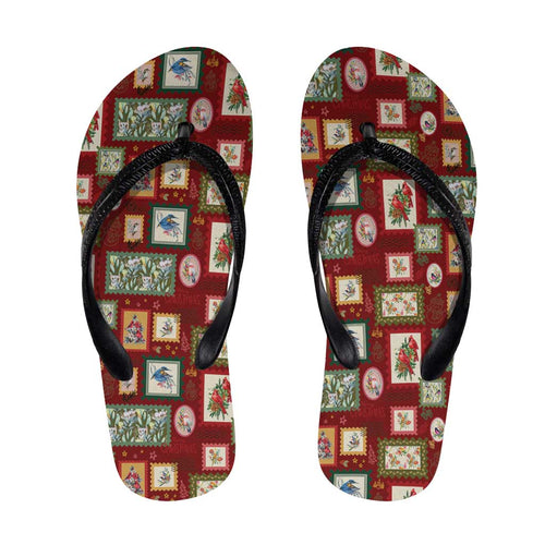 Aussie Birds Christmas La La Land Flip Flops Red Vintage Stamp Edition - Aussie Hoodie