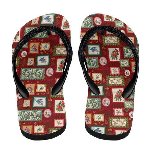 Aussie Birds Christmas La La Land Flip Flops Red Vintage Stamp Edition - Aussie Hoodie
