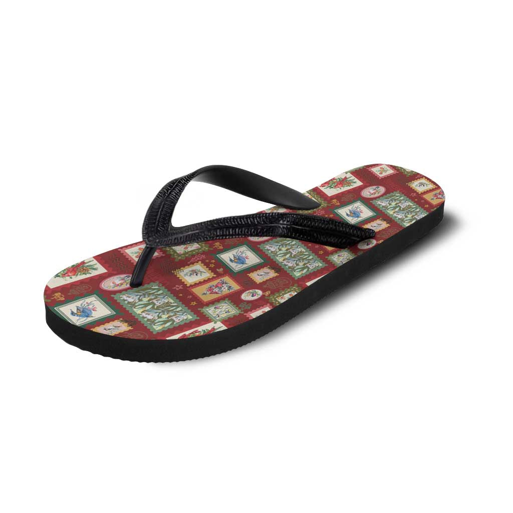 Aussie Birds Christmas La La Land Flip Flops Red Vintage Stamp Edition - Aussie Hoodie