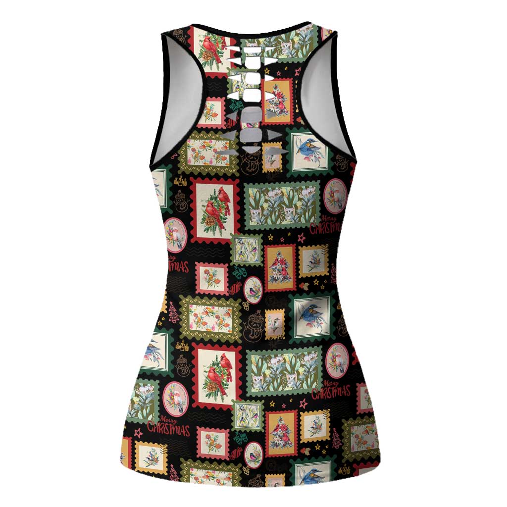 Aussie Birds Christmas La La Land Hollow Tank Top Black Vintage Stamp Edition - Aussie Hoodie