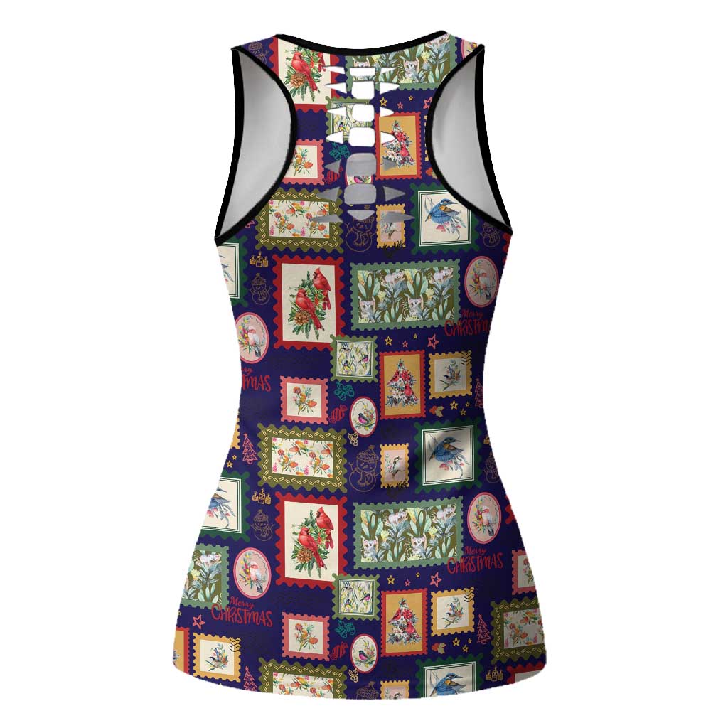 Aussie Birds Christmas La La Land Hollow Tank Top Navy Blue Vintage Stamp Edition - Aussie Hoodie