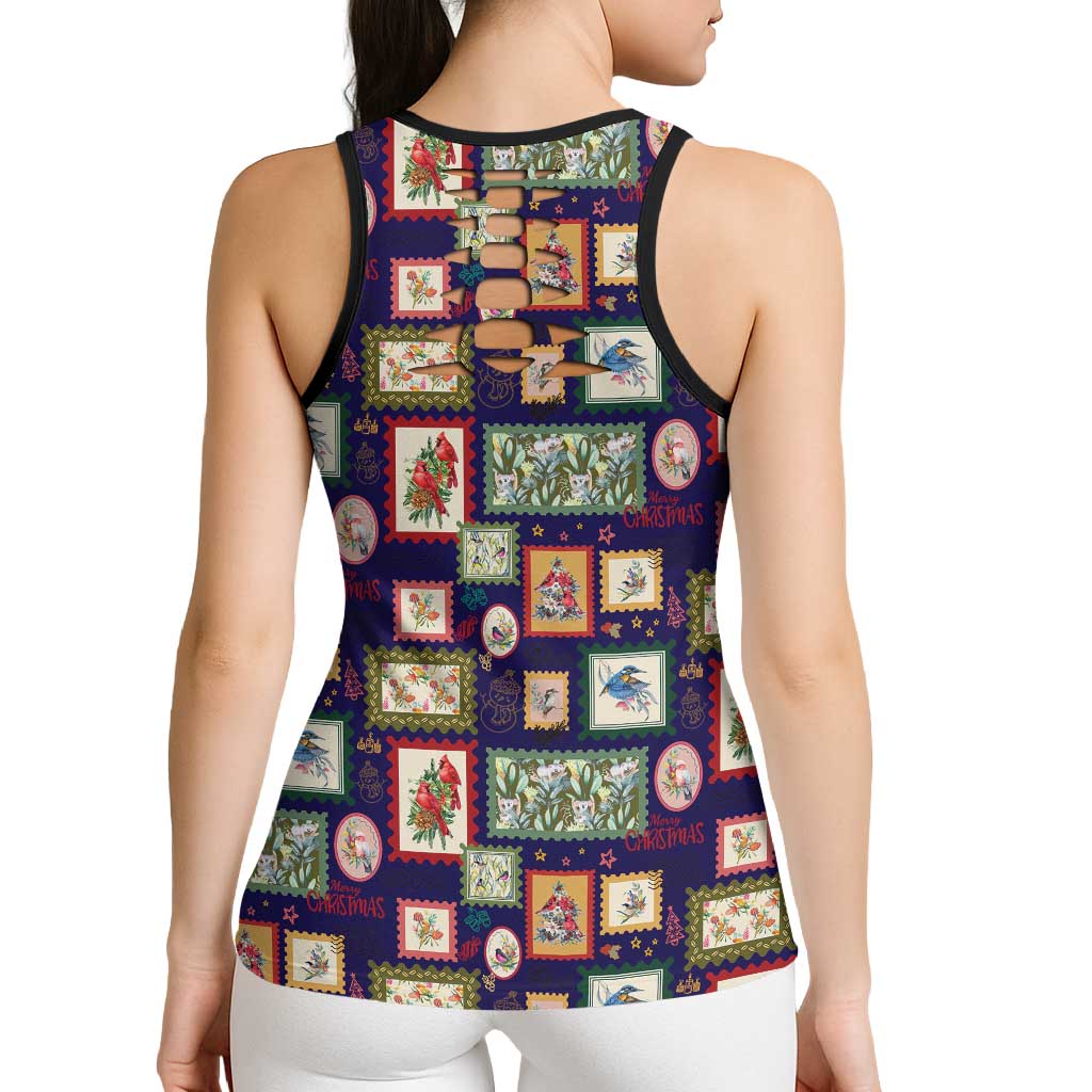 Aussie Birds Christmas La La Land Hollow Tank Top Navy Blue Vintage Stamp Edition - Aussie Hoodie