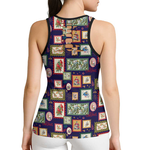 Aussie Birds Christmas La La Land Hollow Tank Top Navy Blue Vintage Stamp Edition - Aussie Hoodie