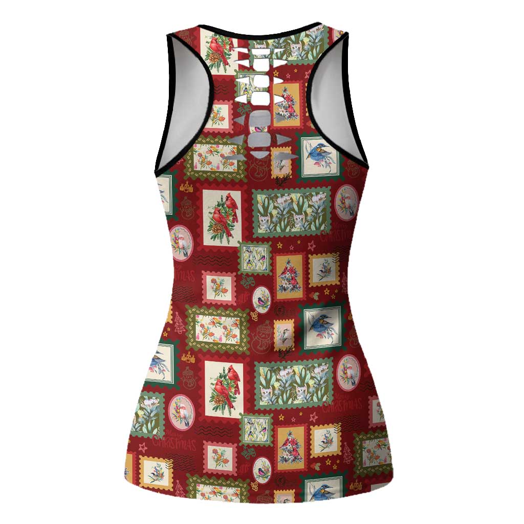 Aussie Birds Christmas La La Land Hollow Tank Top Red Vintage Stamp Edition - Aussie Hoodie
