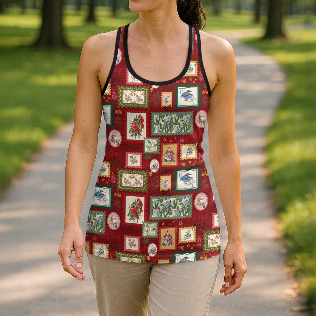 Aussie Birds Christmas La La Land Hollow Tank Top Red Vintage Stamp Edition - Aussie Hoodie