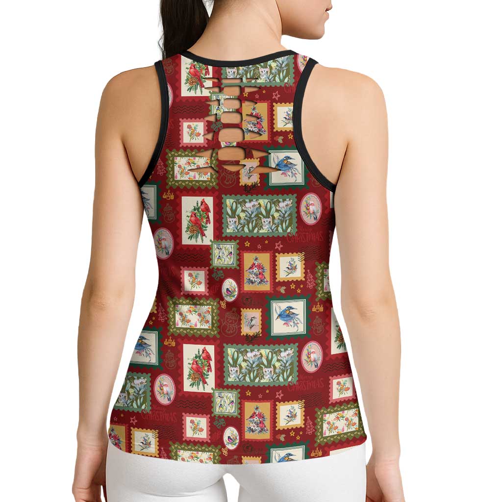 Aussie Birds Christmas La La Land Hollow Tank Top Red Vintage Stamp Edition - Aussie Hoodie