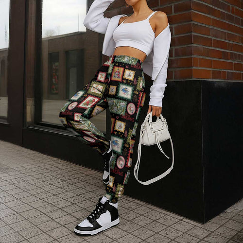 Aussie Birds Christmas La La Land Jogger Pants Black Vintage Stamp Edition - Aussie Hoodie