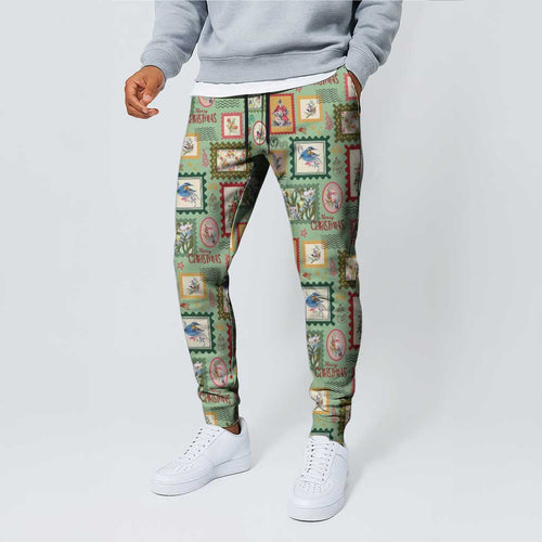 Aussie Birds Christmas La La Land Jogger Pants Green Vintage Stamp Edition - Aussie Hoodie
