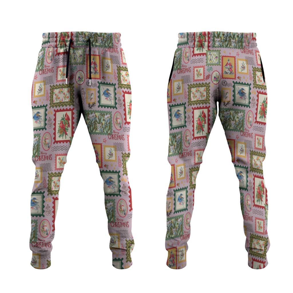 Aussie Birds Christmas La La Land Jogger Pants Pink Vintage Stamp Edition - Aussie Hoodie