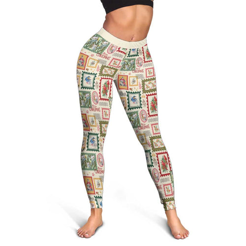 Aussie Birds Christmas La La Land Leggings Beige Vintage Stamp Edition - Aussie Hoodie